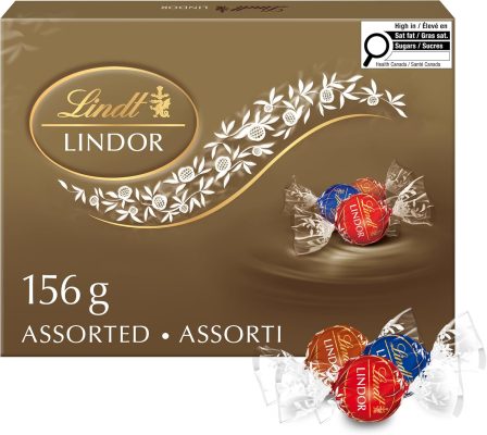 Lindt LINDOR Assorted Milk and Dark Chocolate Truffles. 156-Gram Box. Perfect for Christmas. Christmas Gift. Chocolate gift box